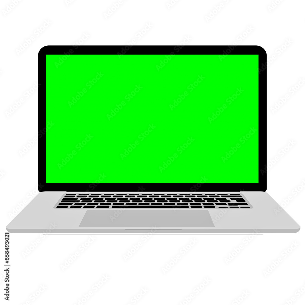 Green Screen Laptop Mockup - Laptop Green Screen Display Background Green Screen Laptop Mockup - Laptop Green Screen Display Background