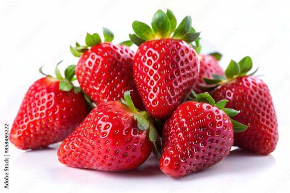 Fresh Pieces of Strawberry on white background Fresh Pieces of Strawberry on white background