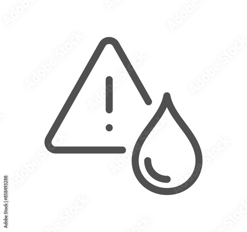 Waterproof related icon outline and linear vector. 