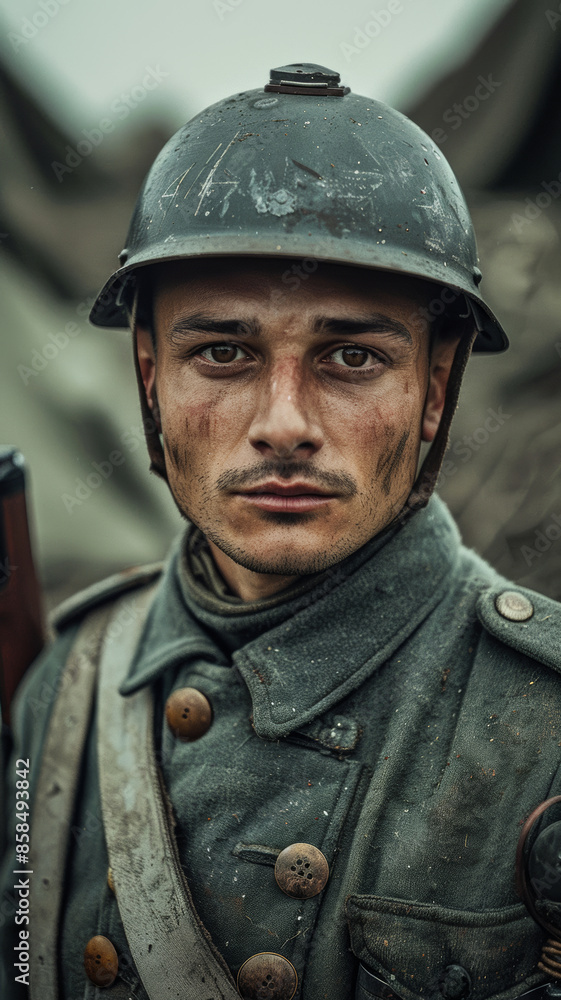 Fototapeta premium Italian WWI Soldier in Uniform