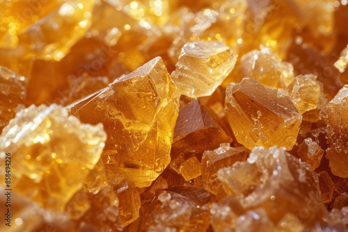 Demerara Sugar Crystals Under a Macro Lens