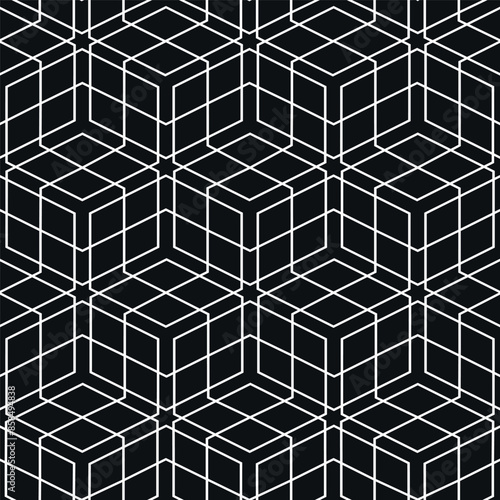 Cubes seamless pattern vector illustration. 3D abstract modern design tiling background.