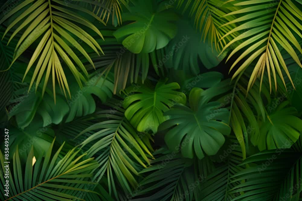Natural of Tropical green leaves of leaf Natural of Tropical green leaves of leaf