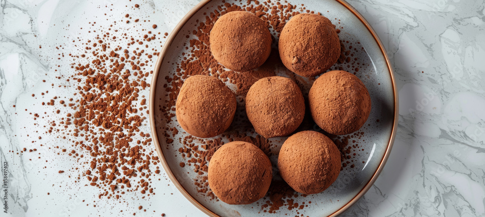 Chocolate Truffles on a Plate Chocolate Truffles on a Plate