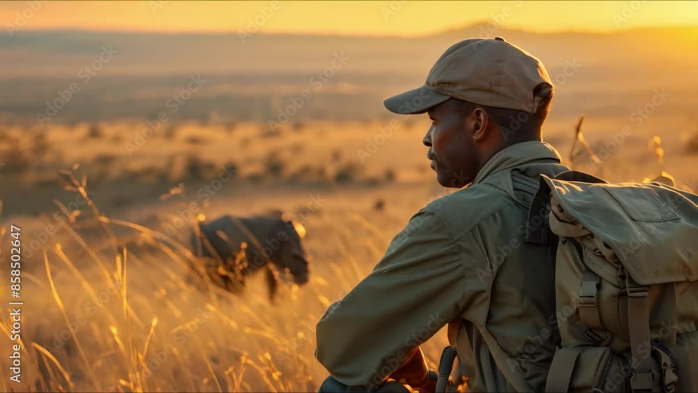 Dedicated Ranger Protecting Endangered Species in the African ...