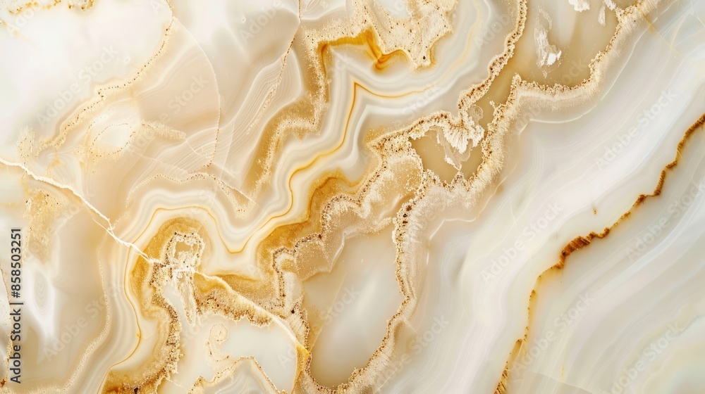 Abstract White and Gold Agate Texture