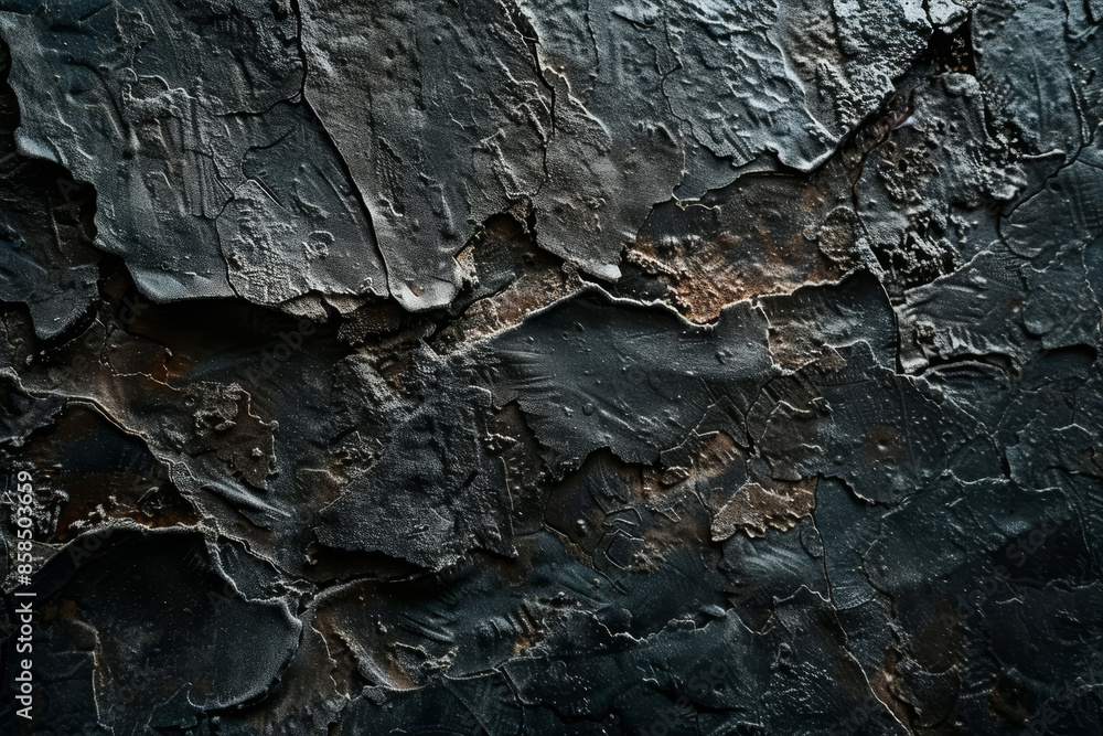 A black and grey wall with a rough texture A black and grey wall with a rough texture