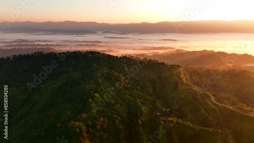 Morning Mist and Golden Hills Stunning Aerial Views of Sajek Valley, Bangladesh photo