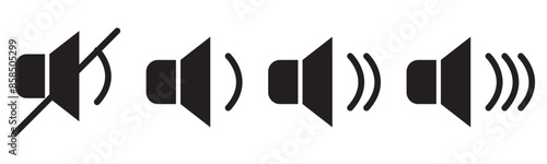 Speaker Set Icon. Sound Icon. volume icon vector illustration