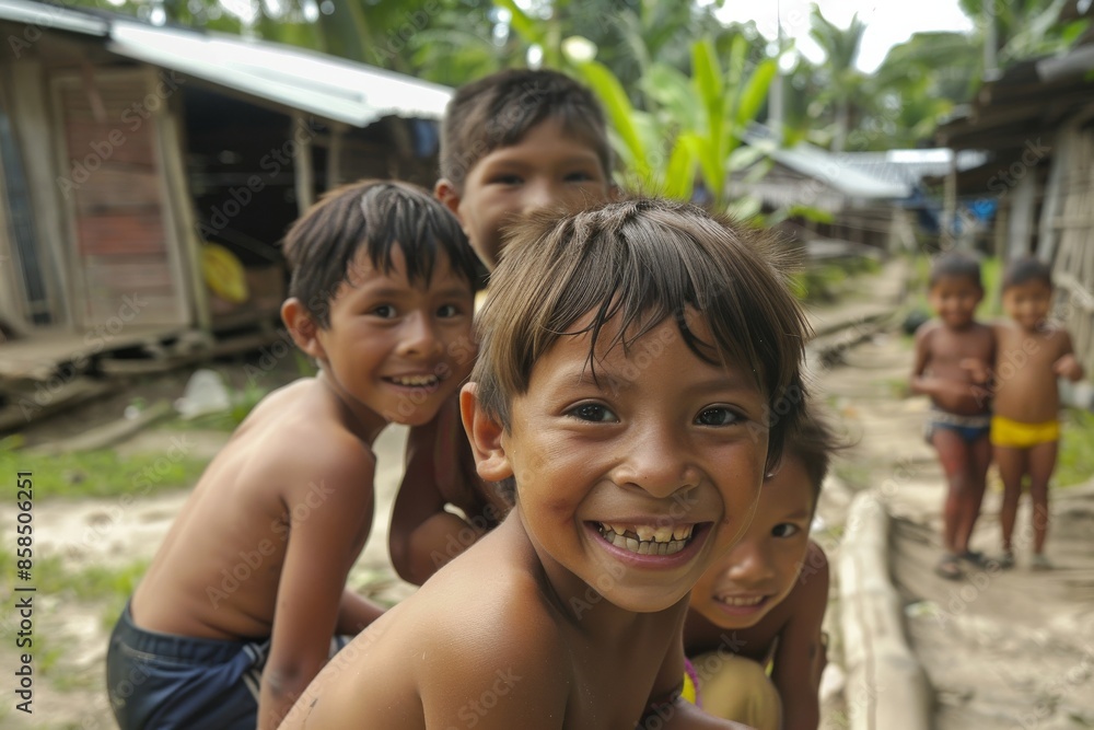Group of happy children on the beach in Cebu, Philippines Group of happy children on the beach in Cebu, Philippines