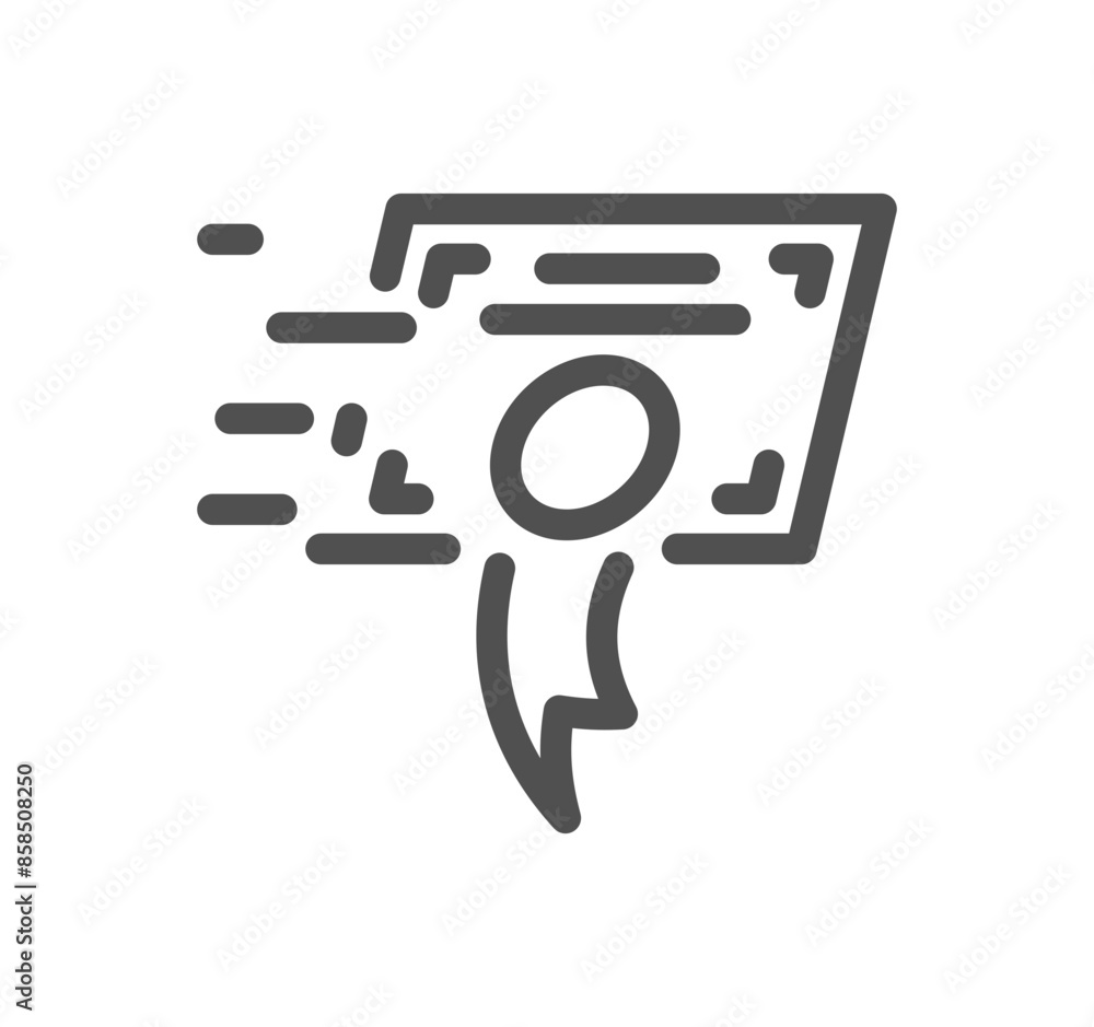 Diploma and certificate related icon outline and linear vector.
Diploma and certificate related icon outline and linear vector.