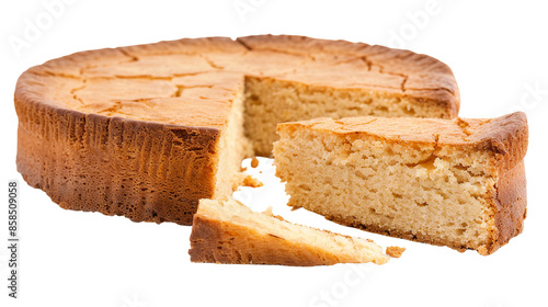 Traditional Dutch Boterkoek Isolated on Transparent Background - Sweet Almond Cake Illustration, Perfect for Culinary Designs and Baking Concepts