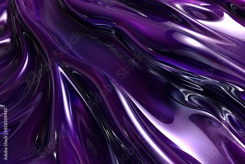 Abstract Background, a 3D abstract background featuring liquid-like textures in deep amethyst purple tones with subtle silver swirls