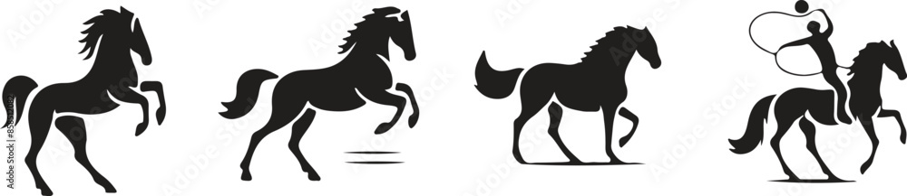 Fototapeta premium illustration of a silhouette of a horse