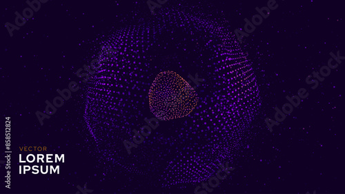 Biology Cell Scientific Medical Research Background. Science Blue Cells Backdrop with Depth of Field Blur Particles Effect. Futuristic Plant Microbiology. Blue Virus Cells Vector Illustration.