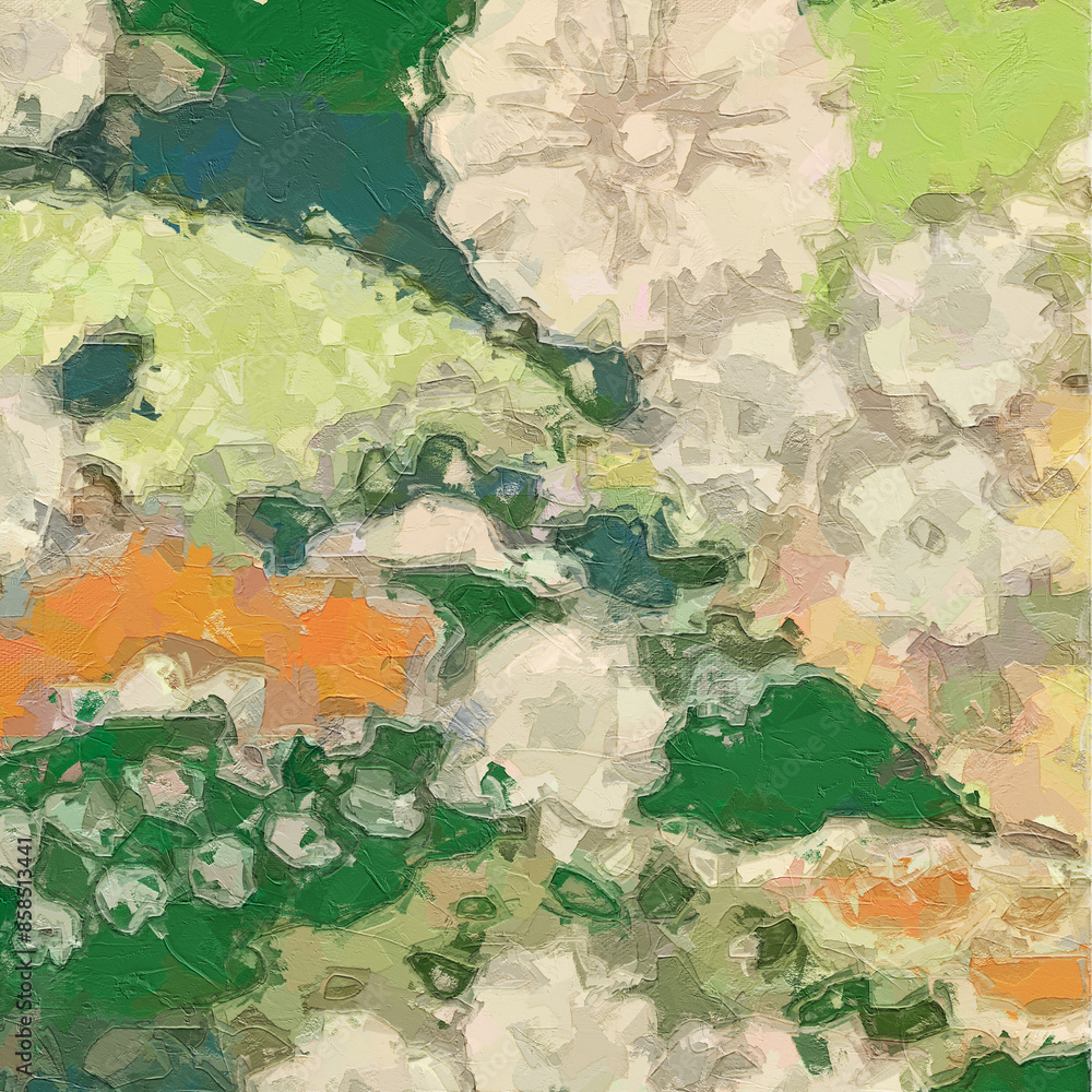 Naklejka premium Oil paintings and various flowers, cats, dogs, chrysanthemums, landscapes of lotus leaves, lotus flowers, fish, mandarin ducks, rabbits, etc. are all beautiful