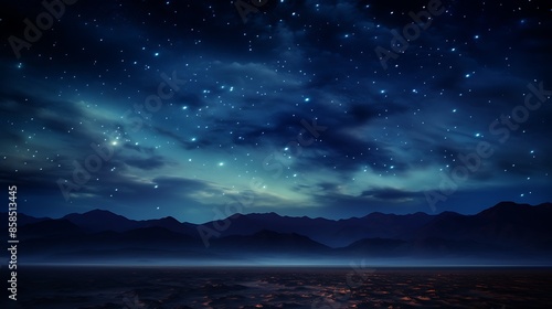 night full of stars in the desert