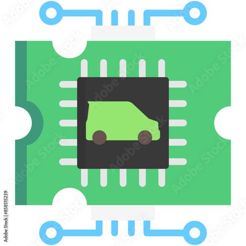 Control unit multi color icon, related to EV, electric vehicle, transportation, electric car and technology theme. use for modern concept, web and app development