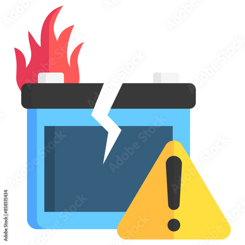 Battery leak multi color icon, related to EV, electric vehicle, transportation, electric car and technology theme. use for modern concept, web and app development