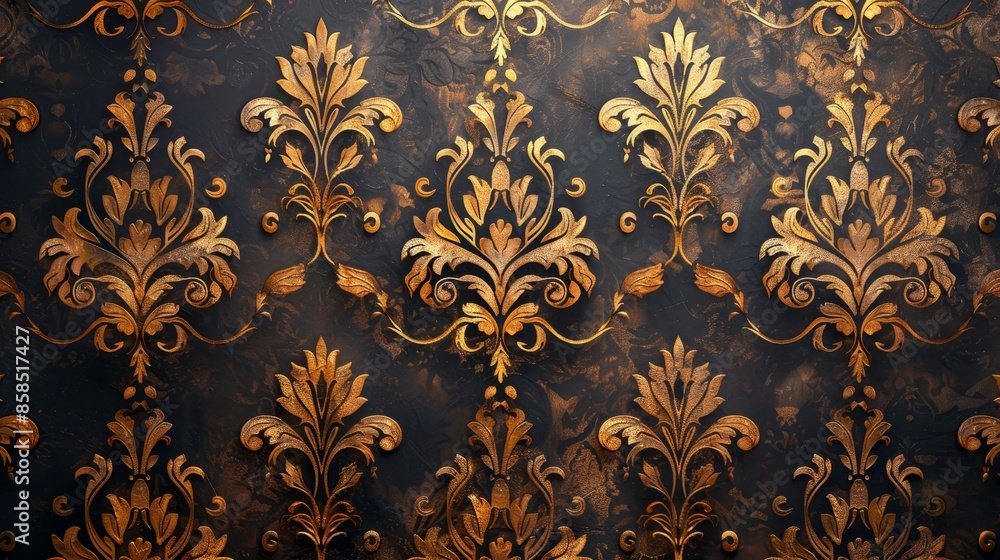 Elegant golden floral pattern backdrop Elegant golden floral pattern backdrop