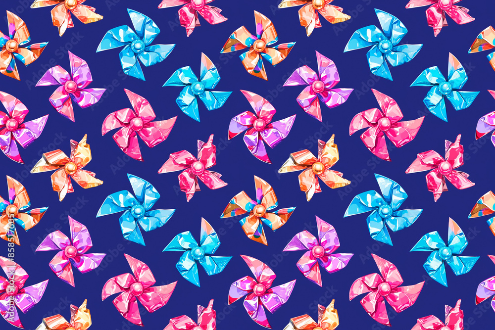 A lively seamless pattern filled with multicolored gift boxes tied with ribbons, creating a festive tile ornament ideal for celebratory and holiday-themed designs A lively seamless pattern filled with multicolored gift boxes tied with ribbons, creating a festive tile ornament ideal for celebratory and holiday-themed designs