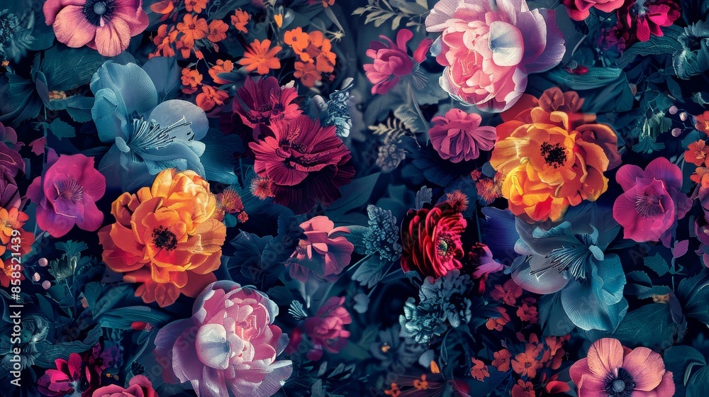 Digital floral textile design Digital floral textile design