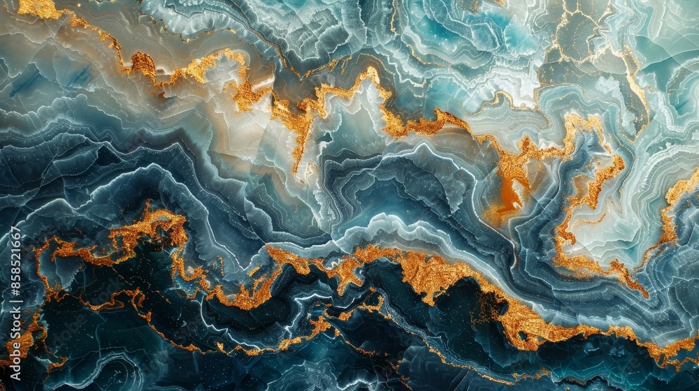 Abstract blue and gold marble texture Abstract blue and gold marble texture