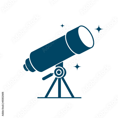 Telescope vector illustration in hand-drawn style isolated on white background. Telescope doodle illustration
