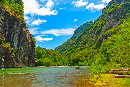 Simpson River National Reservation in Chile, famous for it's canyons, waterfalls and beautiful scenery