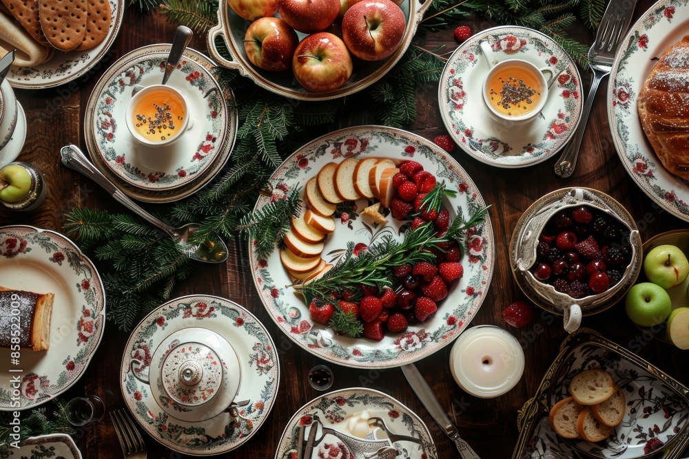 A Festive Breakfast Table Setting A Festive Breakfast Table Setting