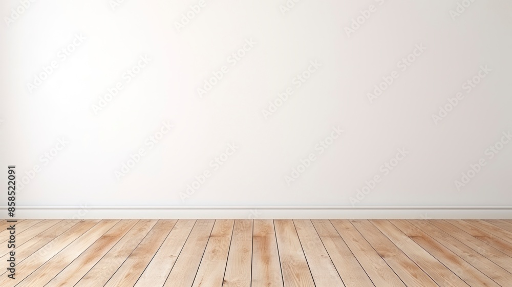 Empty room with wooden floor and white wall. Empty room with wooden floor and white wall.