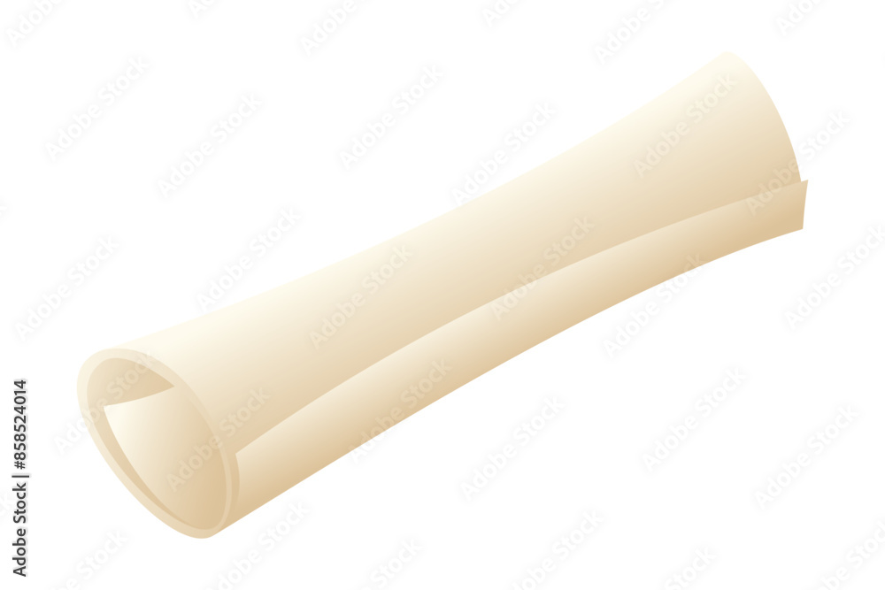 Scrolled paper document on a white background. Suitable for creating graduation diplomas, educational certificates, vintage letters, or ancient manuscripts. Scrolled paper document on a white background. Suitable for creating graduation diplomas, educational certificates, vintage letters, or ancient manuscripts.