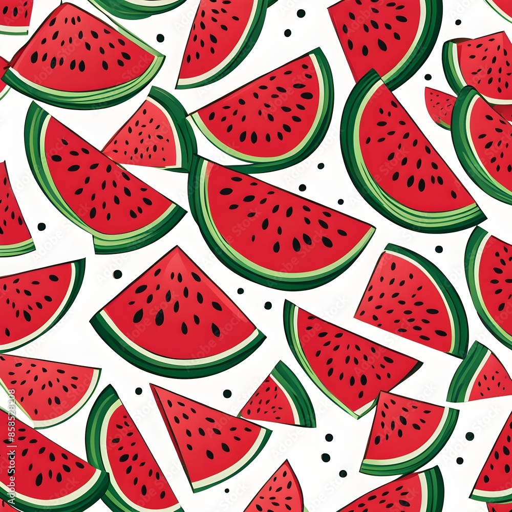 Seamless Pattern With Watermelon Seamless Pattern With Watermelon