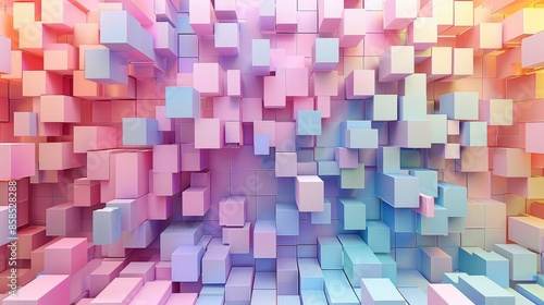 Pastel cube abstract digital art