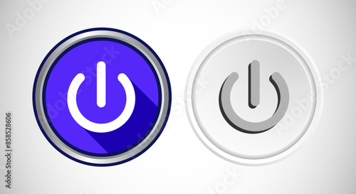 Start icon power button design illustration