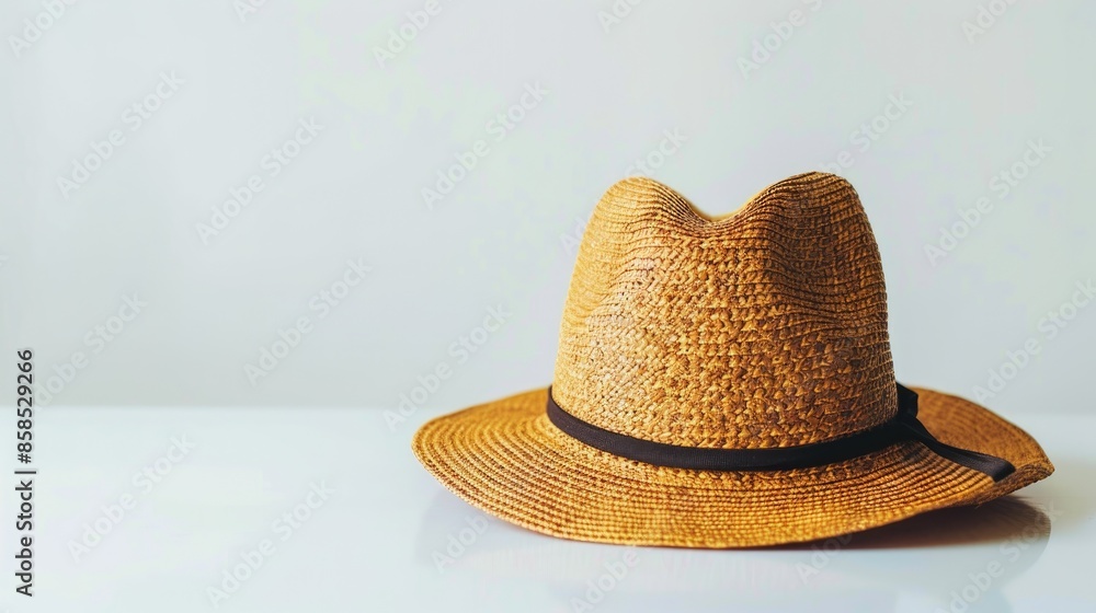 Brimmed hat on white background Brimmed hat on white background