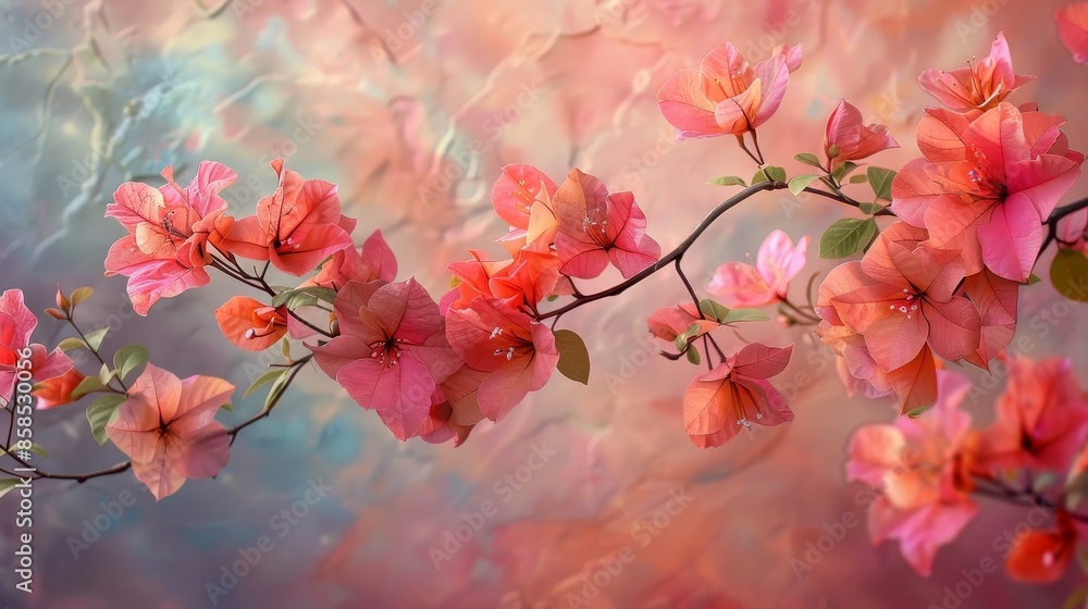 Bougainvillea blooms against a soft background Bougainvillea blooms against a soft background