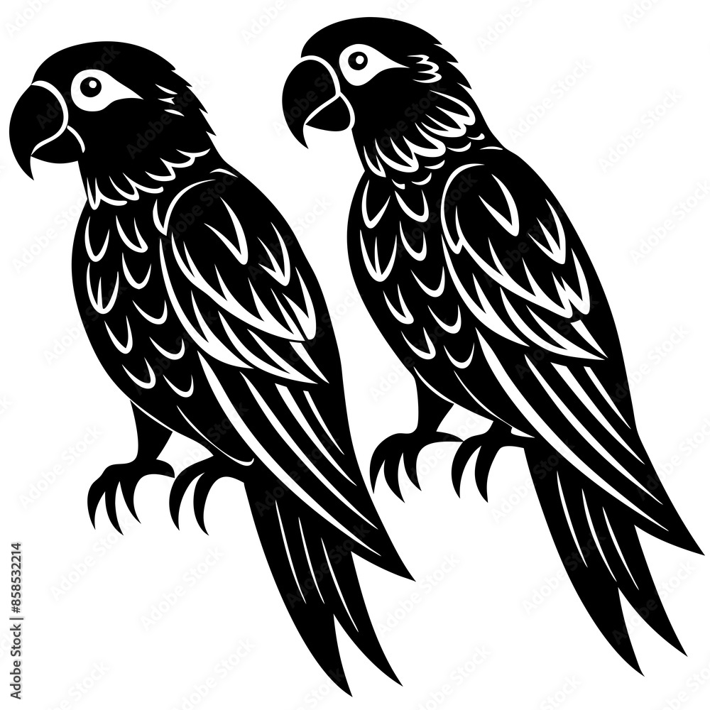 Fototapeta premium two birds on a branch