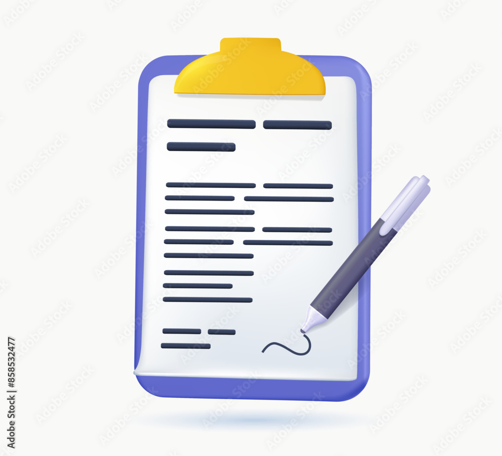Pen signing a contract icon with signature, paper symbol isolated on white background for graphic and web design. Modern 3D icon illustration for UI web design. Agreement, contractor Pen signing a contract icon with signature, paper symbol isolated on white background for graphic and web design. Modern 3D icon illustration for UI web design. Agreement, contractor