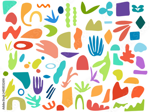 Abstract hand drawn shapes graphic elements vector, illustration.