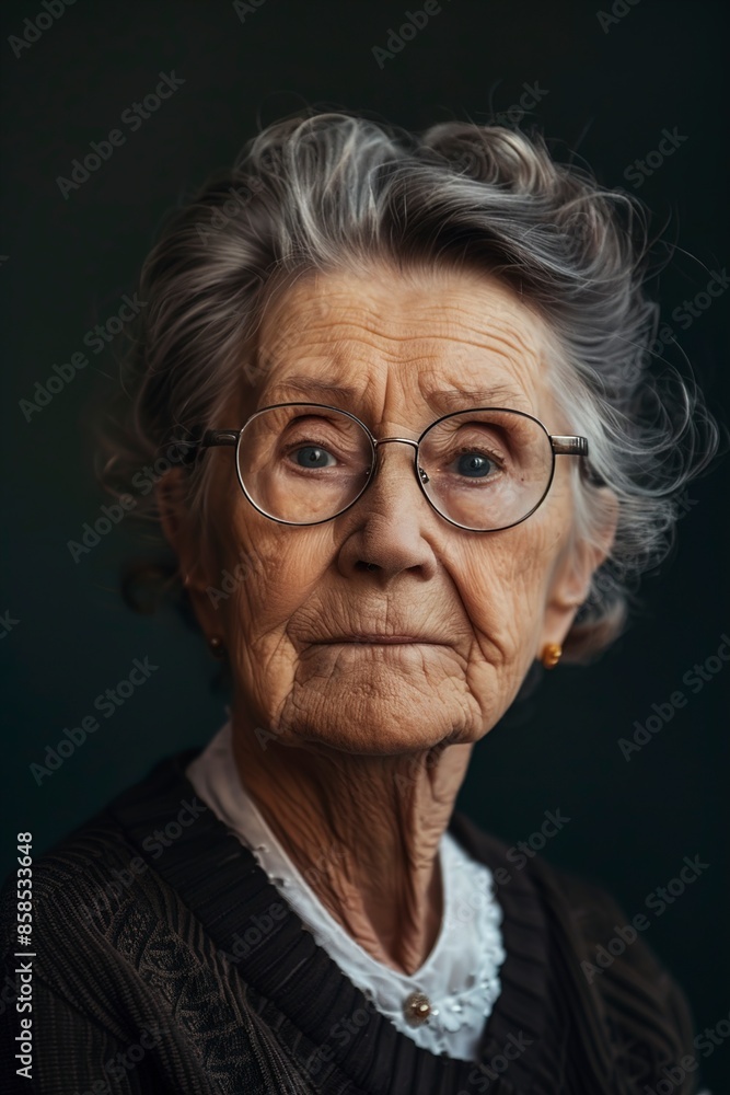Obraz premium A Grandmother portrait set in the studio.