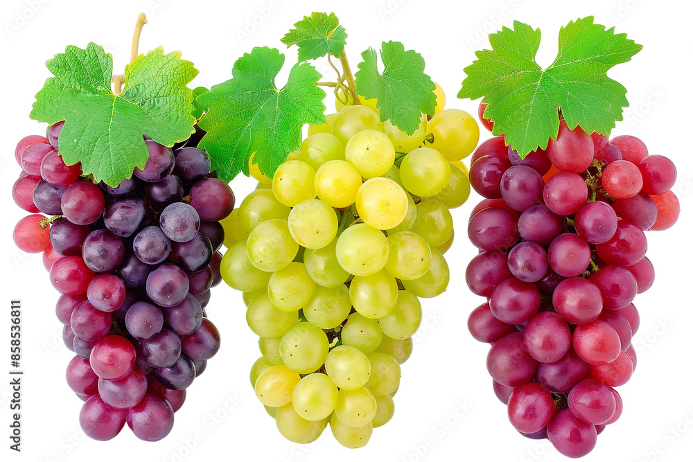 Red and green grapes on transparent background Red and green grapes on transparent background