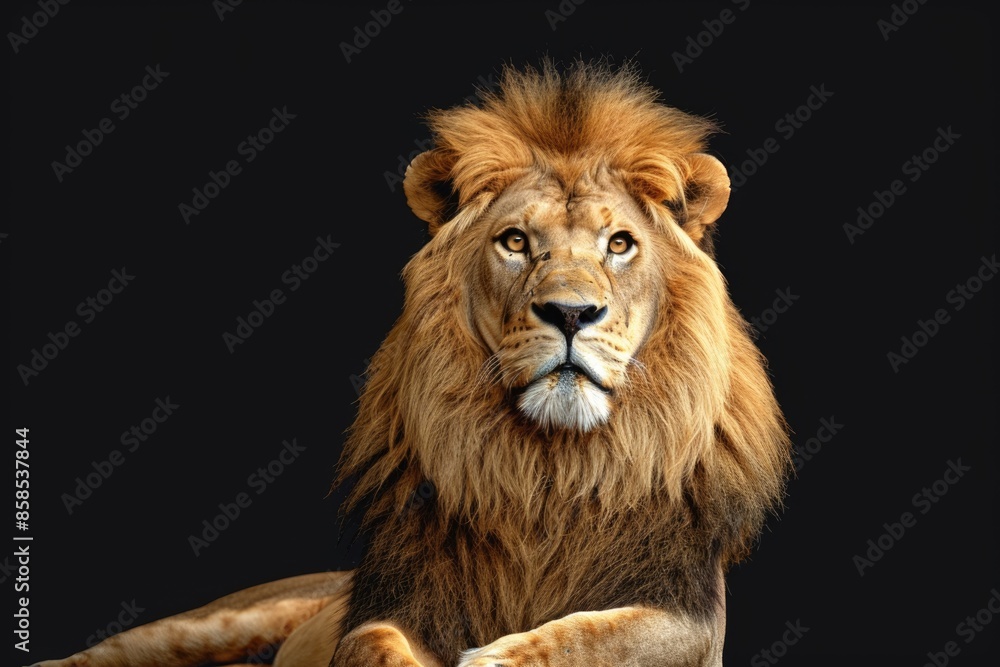 Lion king isolated on black Portrait Wildlife animal Lion king isolated on black Lion king isolated on black Portrait Wildlife animal Lion king isolated on black
