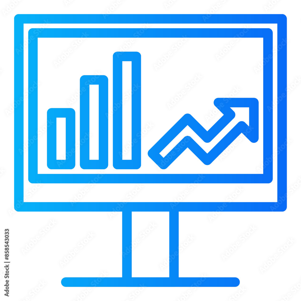 Bar chart line gradient icon vector for mobile app, website, logo and presentation design. Bar chart line gradient icon vector for mobile app, website, logo and presentation design.