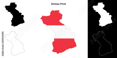 Schwaz blank outline map set