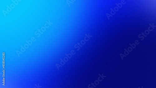 Abstract blue gradient blur background. Smooth color transition with grain noise grain texture