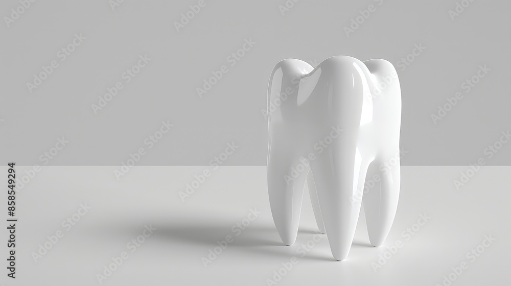 Radiant White Tooth: Dental Perfection on a Clean Background Radiant White Tooth: Dental Perfection on a Clean Background