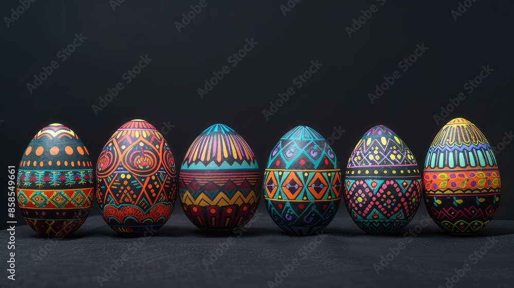 Vibrant Easter Egg Collection with Intricate Designs Vibrant Easter Egg Collection with Intricate Designs