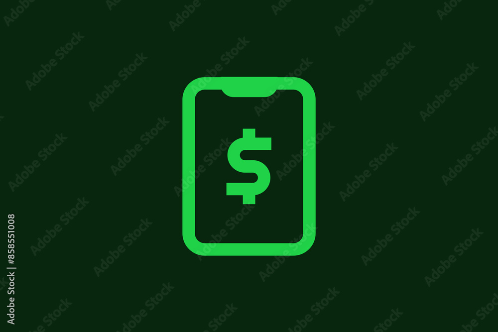 Geometric digital money icon. Vector illustration mobile money in flat design. Geometric digital money icon. Vector illustration mobile money in flat design.