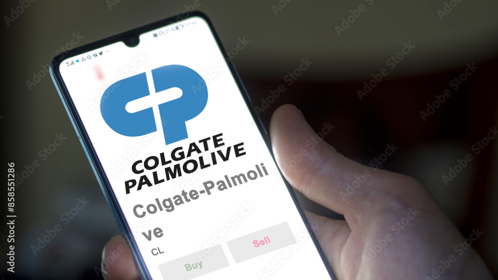 Colgate Stock April 09th 2024 , New York City, New York. Close up on logo of Colgate ...